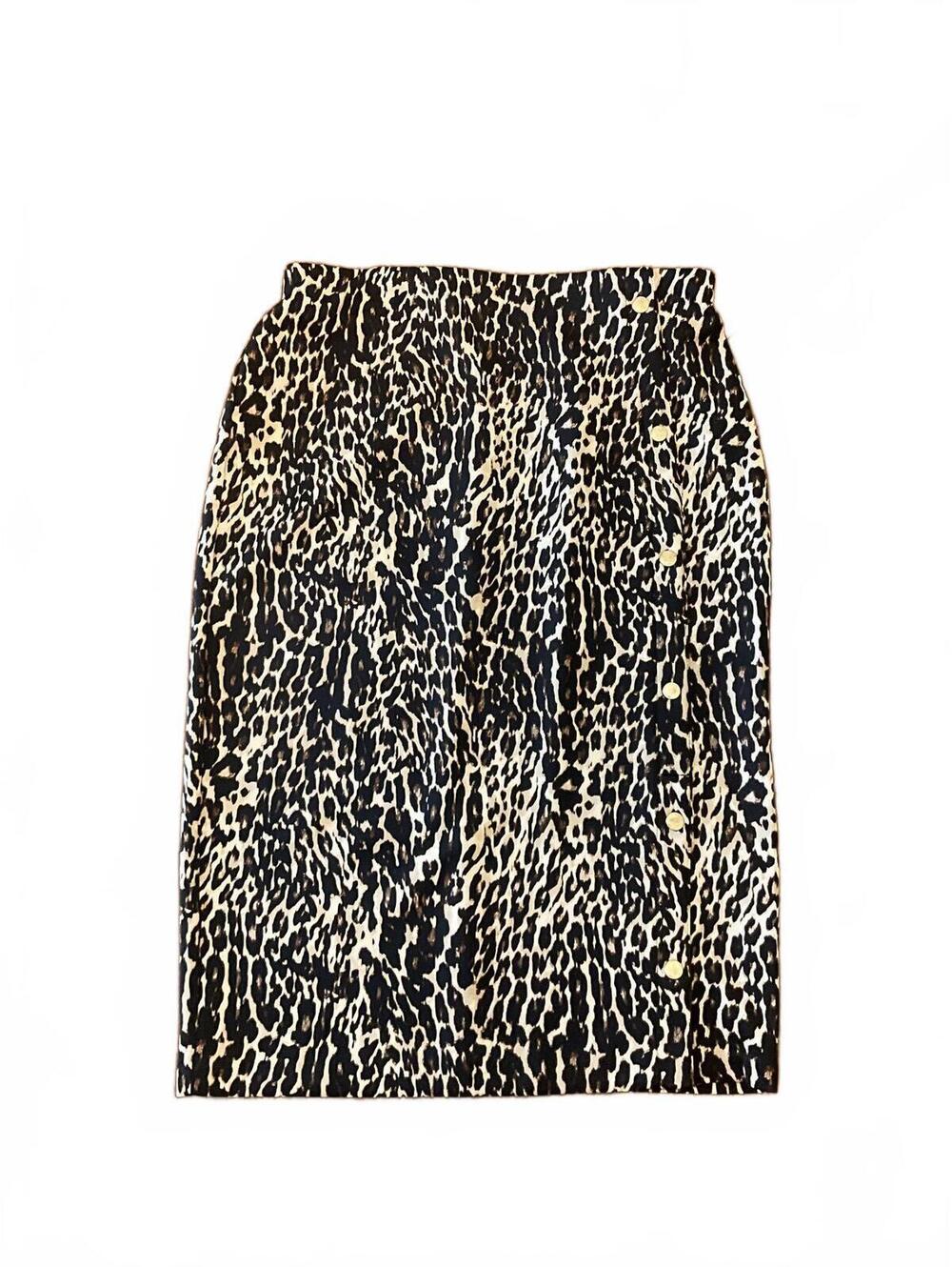Leopard Print Stretch Pencil Skirt